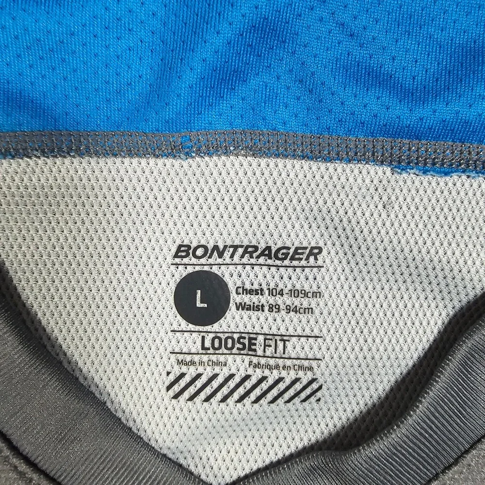 Trek Bontrager Cycling Jersey Mens Large Grey Charcoal Loose Fit Excellent